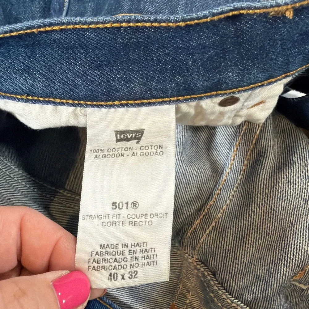 Levi's 501 Button Fly Original Fit Denim Jeans Straight Leg Men's SZ 40x32